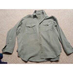 Aerie Women's Small S Lumberjack Waffle Knit Oversized Green Layer